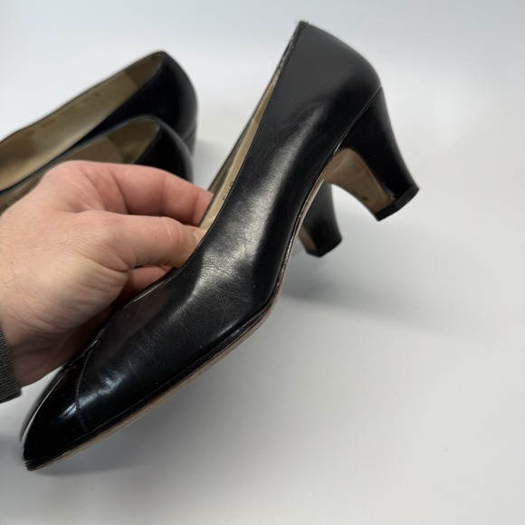 Lot of 2 Pair Vintage Salvatore Ferragamo Pumps Women 5.5 B Black Leather - Picture 12 of 16